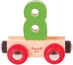 Vagónek s číslem 8 pro dřevěné vláčkodráhy BIGJIGS RAIL