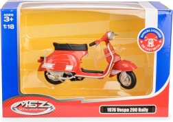 Model skútru Vespa 200 Rally 1:18 červený (1976)
