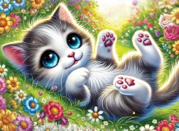 Dřevěné puzzle roztomilé koťátko 40 dílků