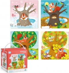 Dětské puzzle DODO Čtvero ročních období, 4 v 1