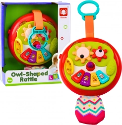 Interaktivní závěsná sova s pohyblivými prvky a piánkem