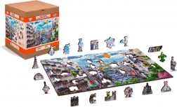 Dřevěné puzzle Rušná Paříž 2v1, 150 dílků