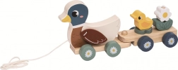 tahací dřevěná hračka kachní rodinka