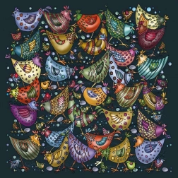 Čtvercové puzzle Palapeli – hromada kuřat, 239 dílků