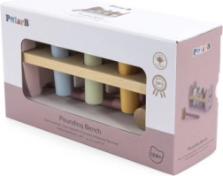 VIGA PolarB dřevěná zatloukací lavice s kladívkem Lisek Montessori