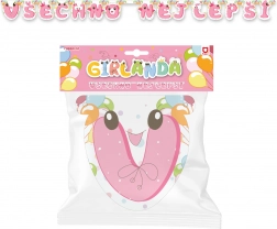 Papírová girlanda Všechno nejlepší – růžová