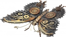 3D kovové puzzle steampunkový motýl METAL EARTH