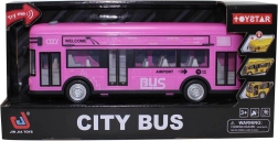 Růžový městský autobus se zvuky a světly