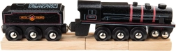 Dřevěná replika parní lokomotivy Bigjigs Rail Black 5