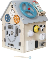 Dřevěný activity board domeček 2Kids Toys – Šedý