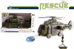 vojenská záchranná helikoptéra se světlem a zvukem 1:16