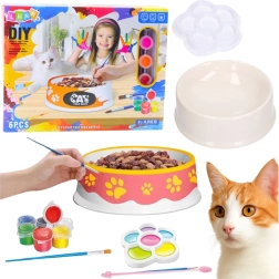 Kreativní sada miska pro kočku k malování, DIY 6 dílů