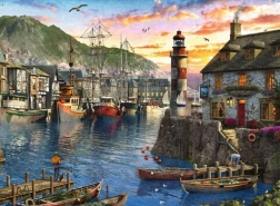 Puzzle Východ slunce v přístavu 500 dílků Ravensburger