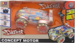 RC auto s kouřovým efektem a transparentním designem