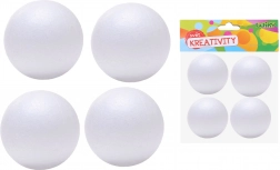 Dekorativní polystyrenové koule 7 cm, 4 ks