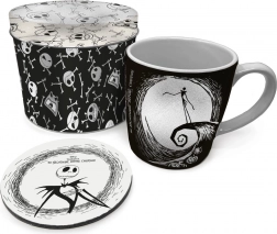 Dárkový set THE NIGHTMARE BEFORE CHRISTMAS – hrnek 315 ml, korkový podtácek a plechová dóza