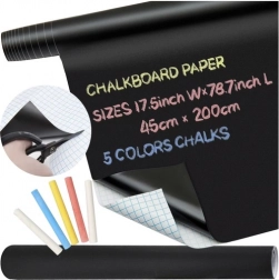 samolepicí tabule na křídu xxl 45 × 200 cm s křídami