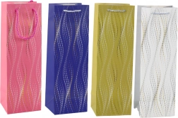 Dárková taška na lahev s třpytivými vlnami