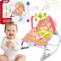 Woopie Baby růžové vibrační houpátko s hrazdičkou