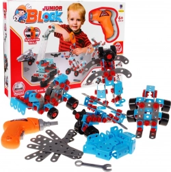 Stavebnice pro děti 6+ s elektrickým šroubovákem a nářadím - 10 modelů k sestavení