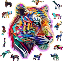 Dřevěné puzzle barevný tygr 150 dílků WOODEN CITY