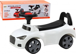 Odrážedlo auto s opěrkou a klaksonem – bílé