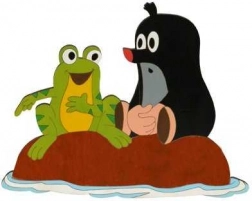 DoDo velká dřevěná dekorace Krtek a žába