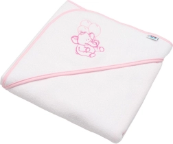 Dětská froté osuška s kapucí NEW BABY 80 × 80 cm – bílá, sloník