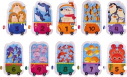 Vzdělávací matematické puzzle vláček se zvířátky 1–10