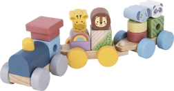 Dřevěný vláček se zvířátky TOOKY TOY – montessori skládací stavebnice