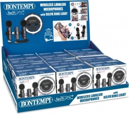 Mini kruhové světlo a dvojice bezdrátových klopových mikrofonů USB‑C