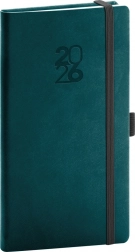 Kapesní diář Aprint Top v petrolejové barvě s poutkem na tužku