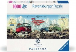 RAVENSBURGER panoramatické puzzle přes Alpy s VW, 1000 dílků