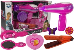 Zestav krásy s příslušenstvím fén a žehlička růžová