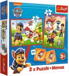 Puzzle a hra Memos 2v1 TREFL PAW PATROL pro děti 3+