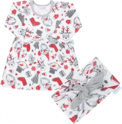 Dětské bavlněné šaty s čelenkou New Baby Christmas