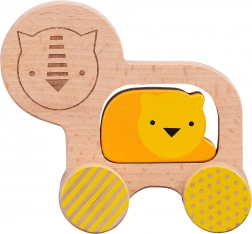 Dřevěný lev na kolečkách od Petit Collage