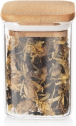 Skleněná dóza na sypké potraviny 200 ml s bambusovým víčkem a těsněním