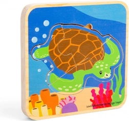 dřevěné puzzle životní cyklus želvy BIGJIGS TOYS