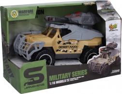 Vojenské auto s dělem a světelnými a zvukovými efekty