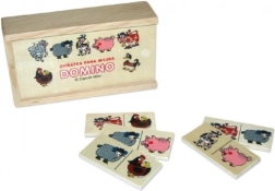 Dřevěné domino zvířátka pana Müllera, 28 dílků v krabičce