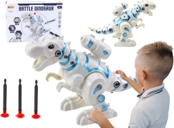 Robotický dinosaurus s vystřelovačem šipek bílý