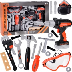 Velká sada pro malé kutily se vrtačkou, kladivem a klíčem