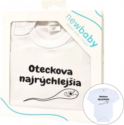 dětské body s potiskem new baby oteckova nejrychlejší – dárkové balení