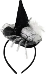 Čelenka s mini kloboučkem a pavoukem