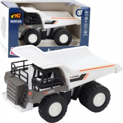 Stavební sklápěč s kovovými prvky a pohonem bílá