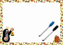 Oboustranná tabulka A4 s popisovači - Krtek