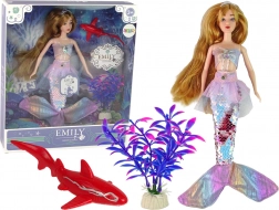 Panenka Emily mořská víla s doplňky růžová