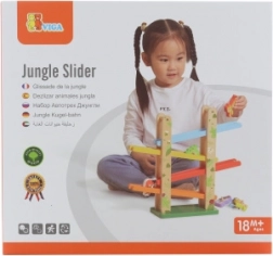 Dřevěná zjezdová dráha pro zvířátka Jungle Slider