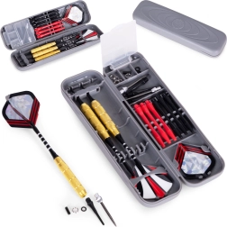 Sada 3 kovových šipek na sisalové terče 17 g s mosaznými tělísky a pouzdrem